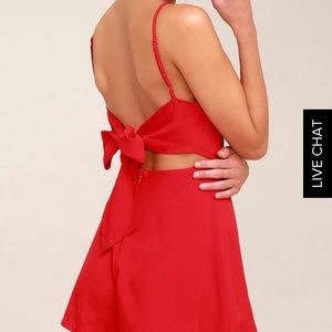 Lulus Red Roxanna Romper Small NWT